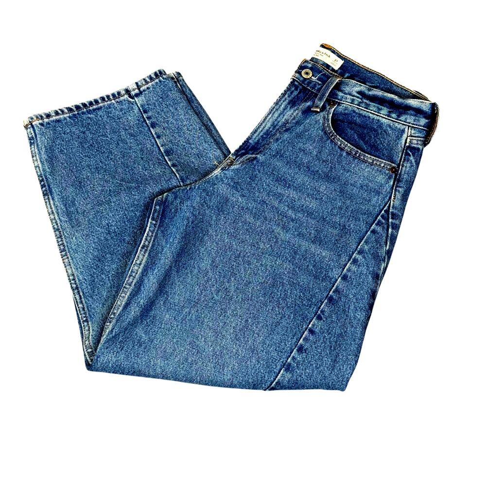 Abercrombie & Fitch Women's The Barrel Jean Mid-Rise Curve Love NWT Size 27R - Picture 4 of 10